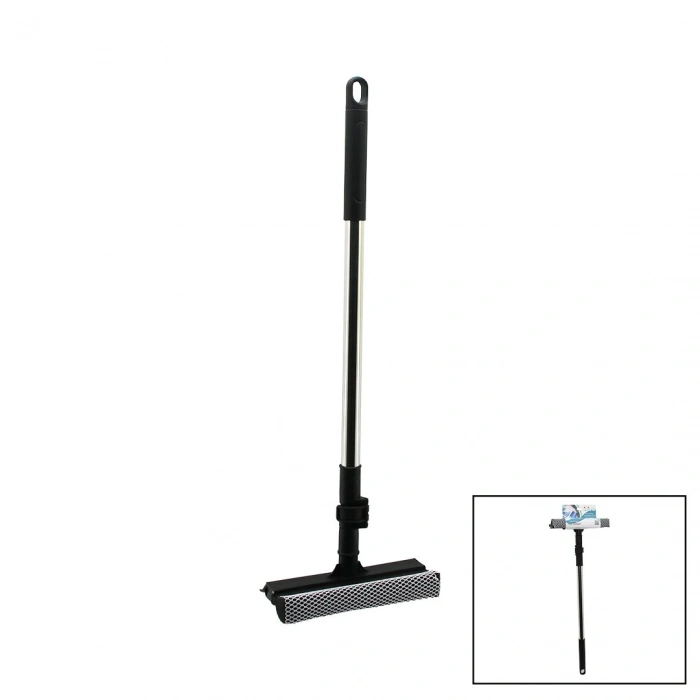 2İN1 BAŞLI=ÇEKPAS - FİLE KAPLI SÜNGER ÇOK AMAÇLI YÜZEY TEMİZLİK MOP - CAMSİL KİLİTLİ UZAYAN METAL SAP=56-94CM (5047)
