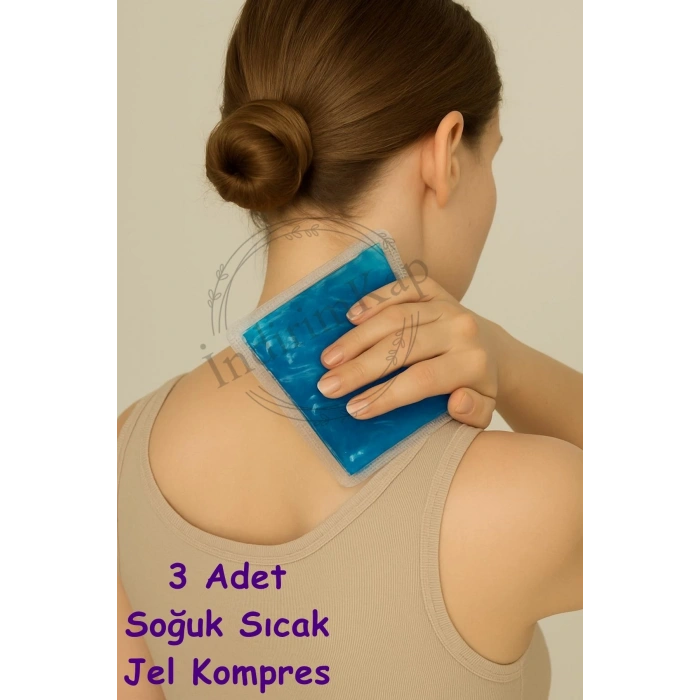 3 Adet Termojel Sıcak Soğuk Kompres Jel Buz Paketi, 3 Adet Soğutucu Jel Isıtıcı Jel Kompres 13x13cm