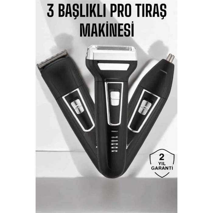 3 Başlıklı Profesyonel Tıraş Makinesi