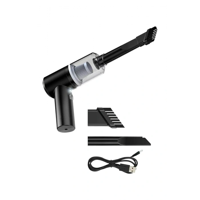 3 in 1 Şarjlı Kablosuz Vakumlu El Araba Süpürgesi Araç Ev Ofis Süpürgesi