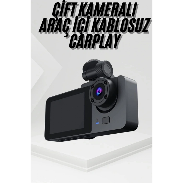 3 Kameralı 2 İnç 1080P Araç İçi Kamera Sürüş Kamerası CarPlay