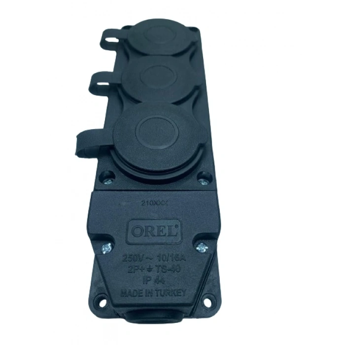 3 Lü Kauçuk Grup Priz Monofaze 1X16A 220 V