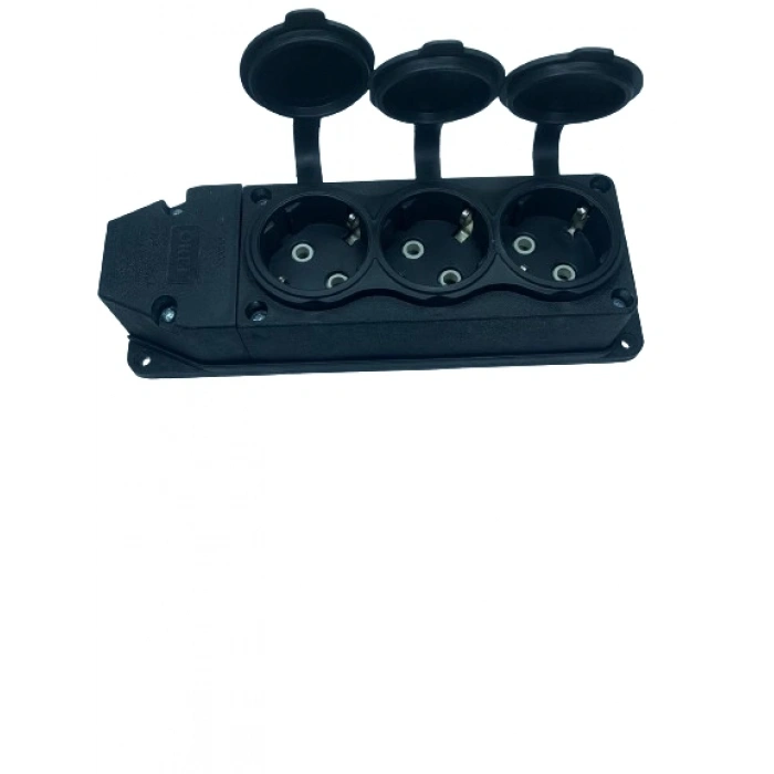 3 Lü Kauçuk Grup Priz Monofaze 1X16A 220 V