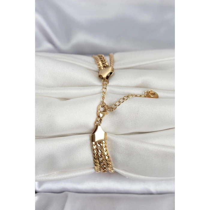 316L Çelik Gold Renk 3lü Kadın Bileklik