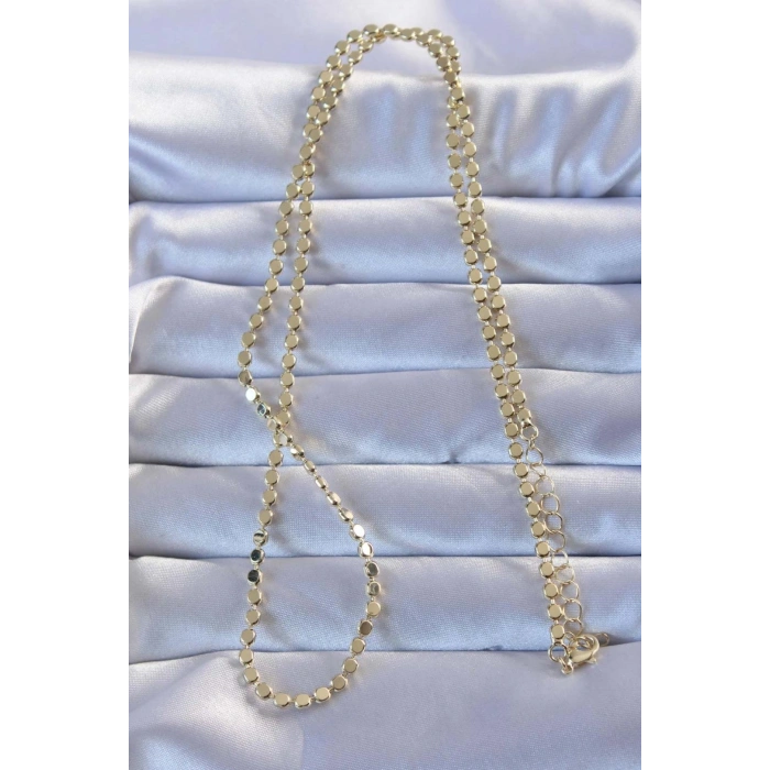 316L Çelik Gold Renk 60 cm Parçalı Ezme Kolye