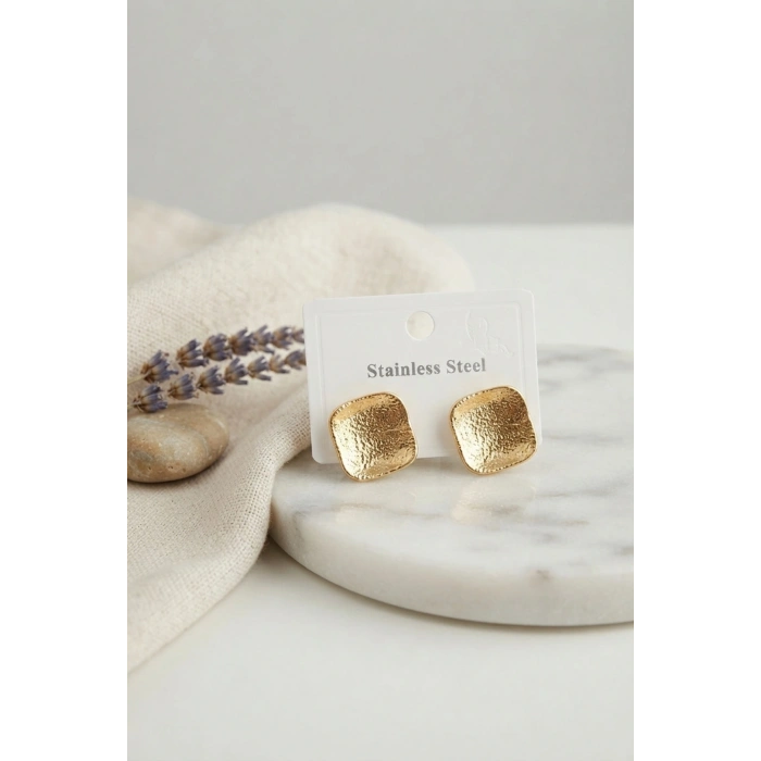 316L Çelik Gold Renk Ters Bombe Model Küpe