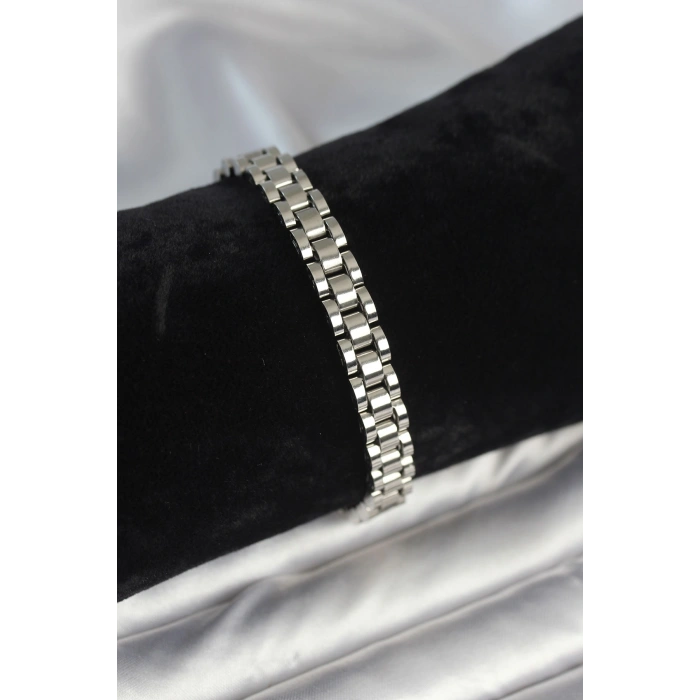 316L Çelik Gümüş Renk 7 mm Kalınlık Erkek Bileklik