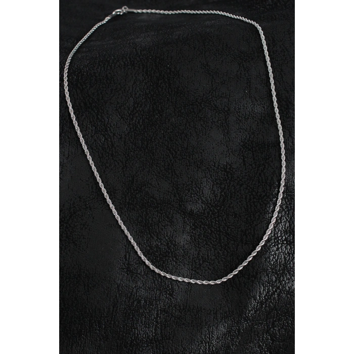 316L Çelik Halat Zincir Model Gümüş Renk Erkek Kolye