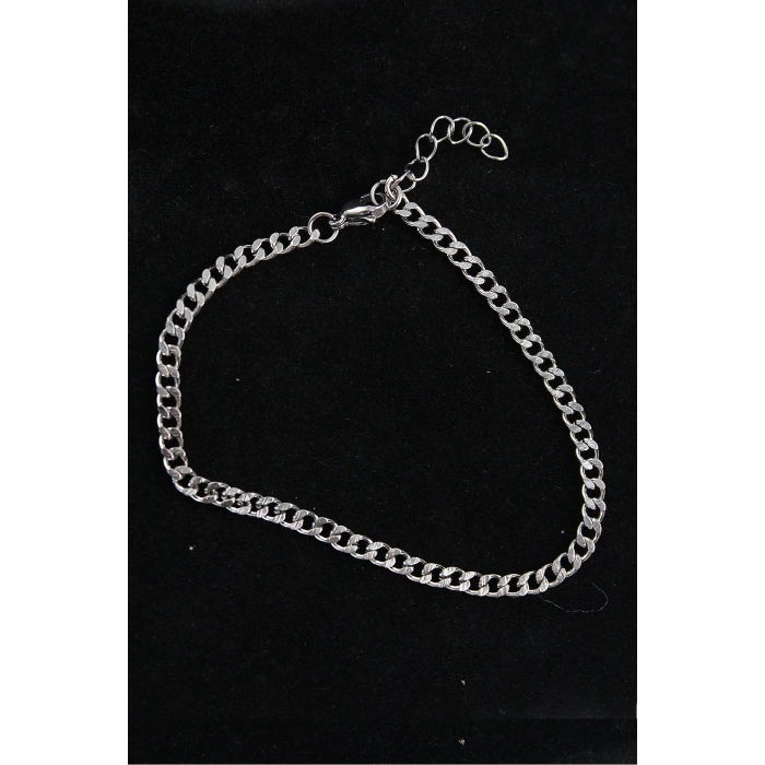 316L Çelik İnce Klasik Model Gümüş Renk Erkek Bileklik