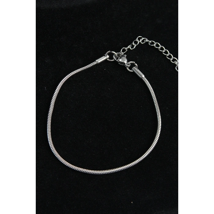 316L Çelik Oval İtalyan Model Gümüş Renk Erkek Bileklik