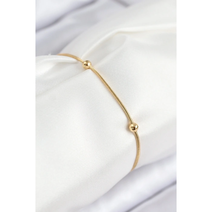 316L Çelik Topcuk Model Gold Renk Kadın Bileklik