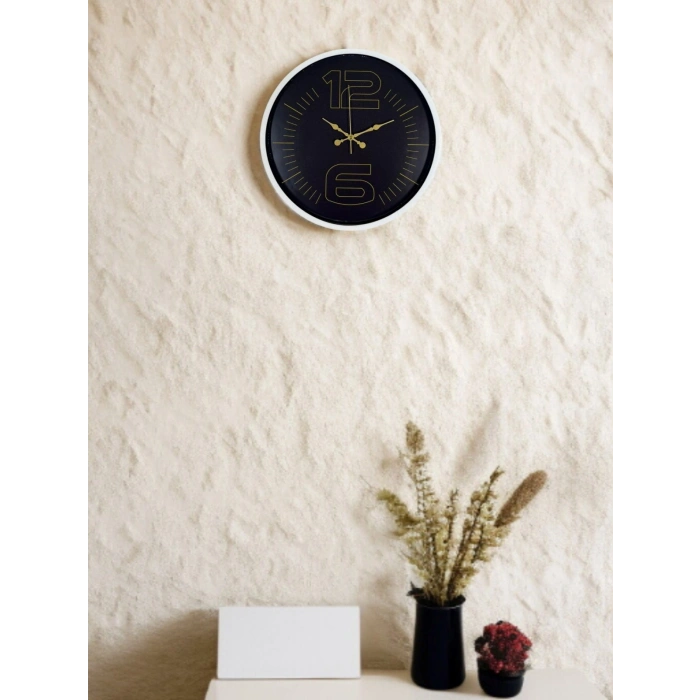 36 Cm Beyaz Dekoratif Şık Duıvar Saati