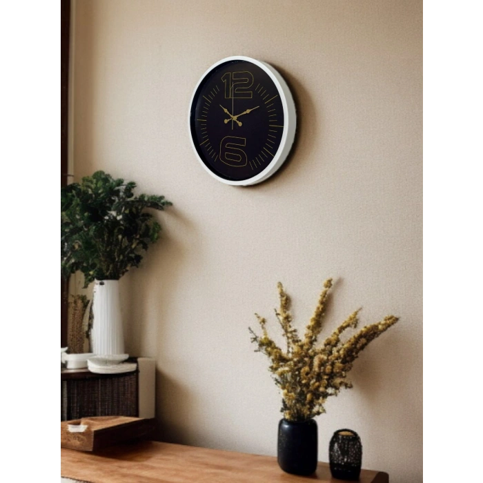 36 Cm Beyaz Dekoratif Şık Duıvar Saati