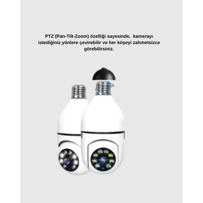 360 Derece Dönebilen Akıllı Duylu Kamera – PTZ, Uzaktan Kontrol, Hareket Algılama