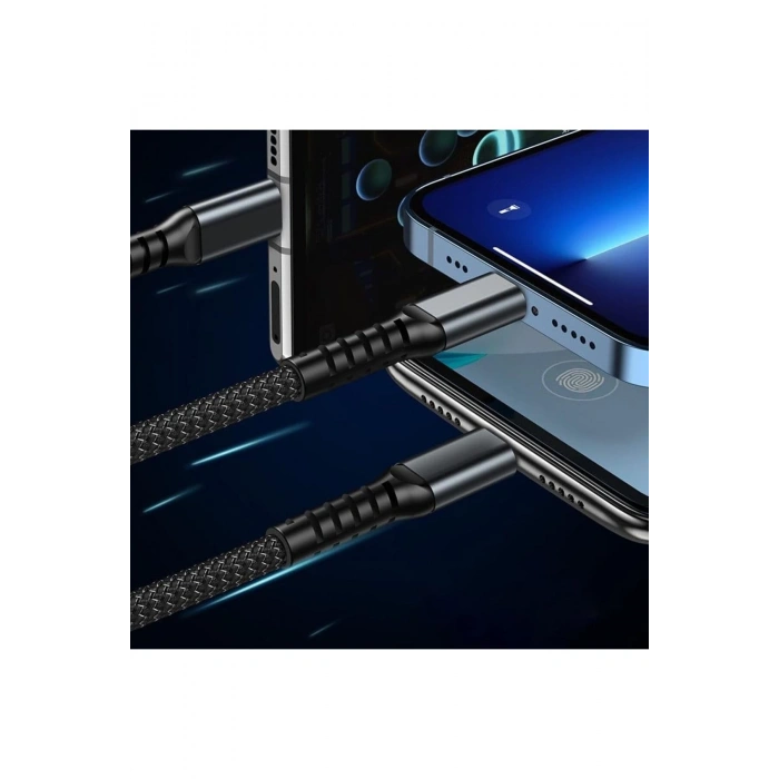 3in1 100w Hızlı Şarj Ve Data Kablosu, 1.2m Halat Örgü Kırılmaz Uç, Usb-c Lightning Micro Uyumlu, Dayanıklı Çoklu Cihaz Şarj Kablosu