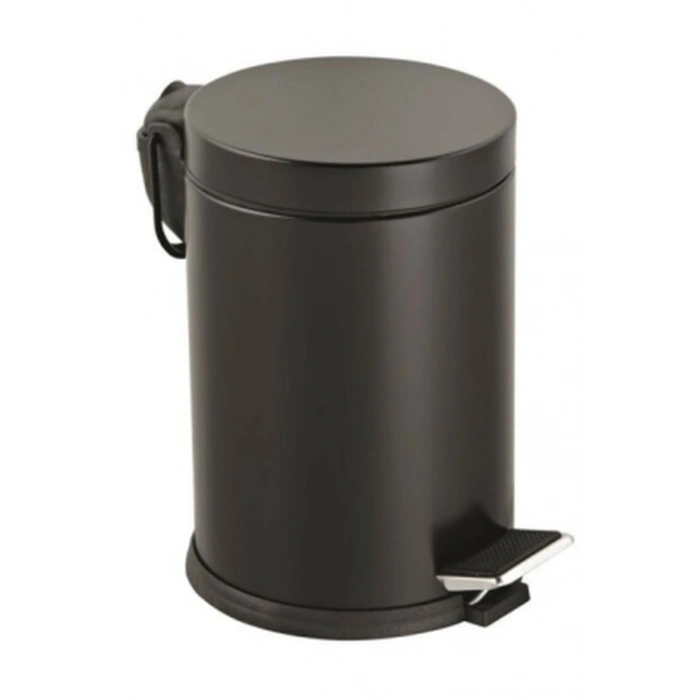 3lt Siyah Pedallı Metal Çöp Kovası Bx40