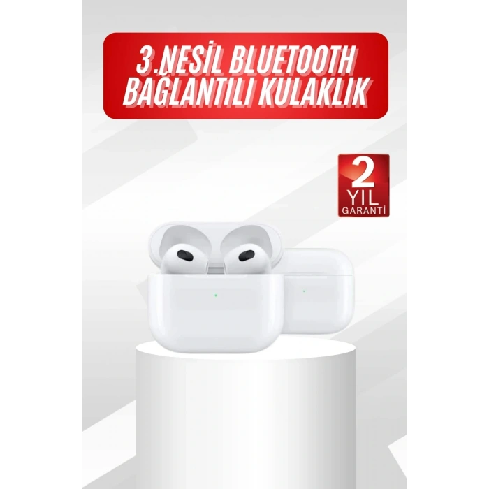 3.Nesil İOS Android Uyumlu Bluetooth 5.0 Beyaz Çağrı Cevaplama