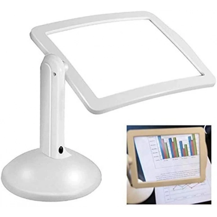 3x  360 Derece Döndürme Ekranlı, Çok Fonksiyonlu Masaüstü Büyüteç 3x