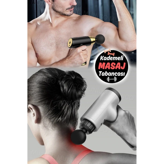4 Başlıkla Şarjlı Masaj Tabancası: Derin Dokuda Kasları Rahatlatan Profesyonel Masaj RENK SEÇİLEMEZ
