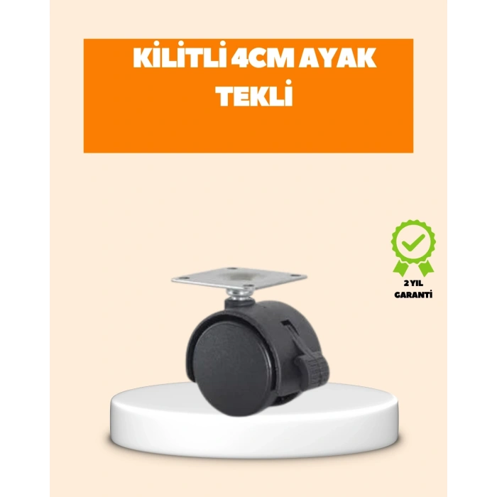 4 cm Kilit Mekanizmalı Mobilya Ayağı Tekli