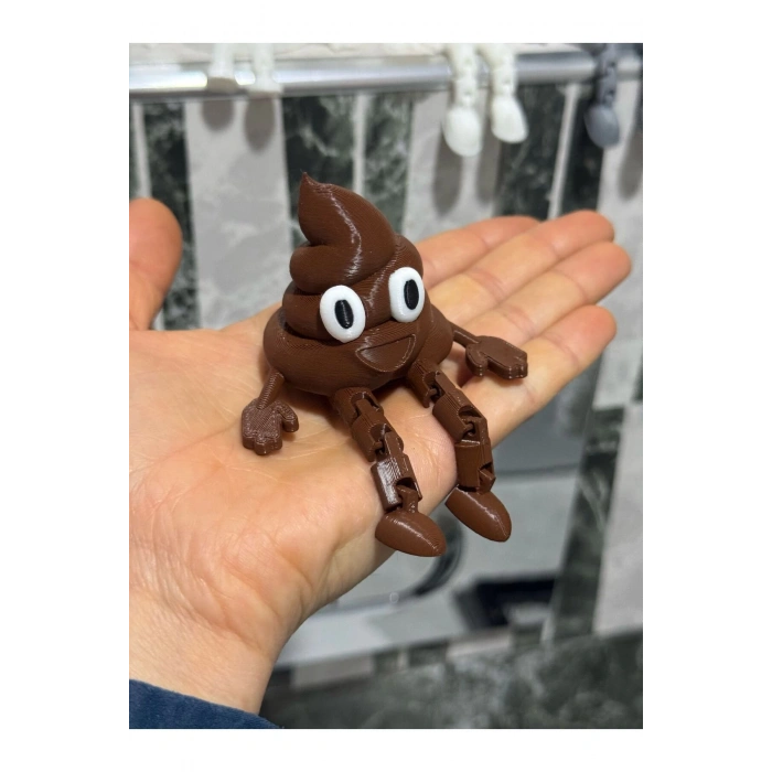 4lü Eğlenceli Banyo Dekoratif Figür Seti /Tuvalet Kağıdı, Kaka Emojisi, Çöp Kovası, Klozet Aksesua