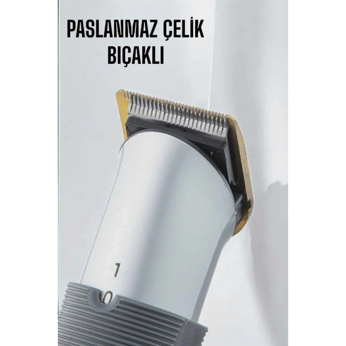 4 Taraklı Profesyonel Şarjlı Saç ve Sakal Kesme Tıraş Makinesi Seti