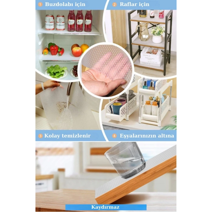 45cmX3metre Kalın Çekmece ve Dolap içi Raf Örtüsü Kaydırmaz Eva Raf Organizer
