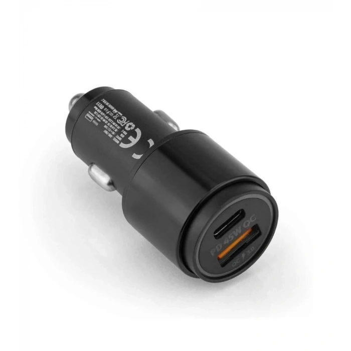 45W PD USB Oto Şarj Kafa Hızlı Şarj Çakmaklık Adaptörü, USB-C ve USB-A Çıkışlı, iPhone ve Android Uyumlu
