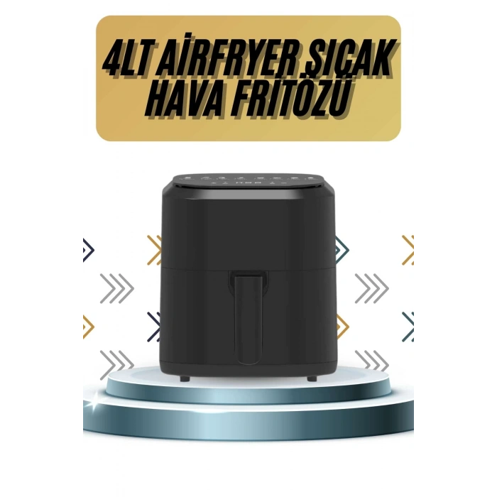 4L Airfryer Hazneli Hava Fritözü Yağsız Fritöz Taşınabilir Fırın İşlevi Gören Pratik