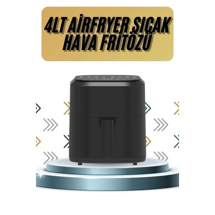 4L Airfryer Hazneli Hava Fritözü Yağsız Fritöz Taşınabilir Fırın İşlevi Gören Pratik