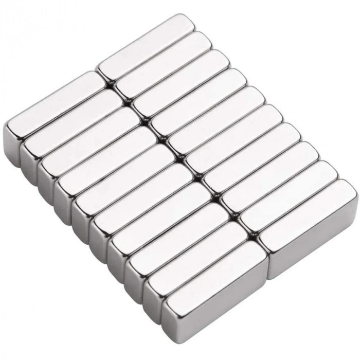 5 Adet 20x10x5 Mm Neodyum Magnet N35 Güçlü Mıknatıs Köşeli Ve Dayanıklı Nikel Kaplama