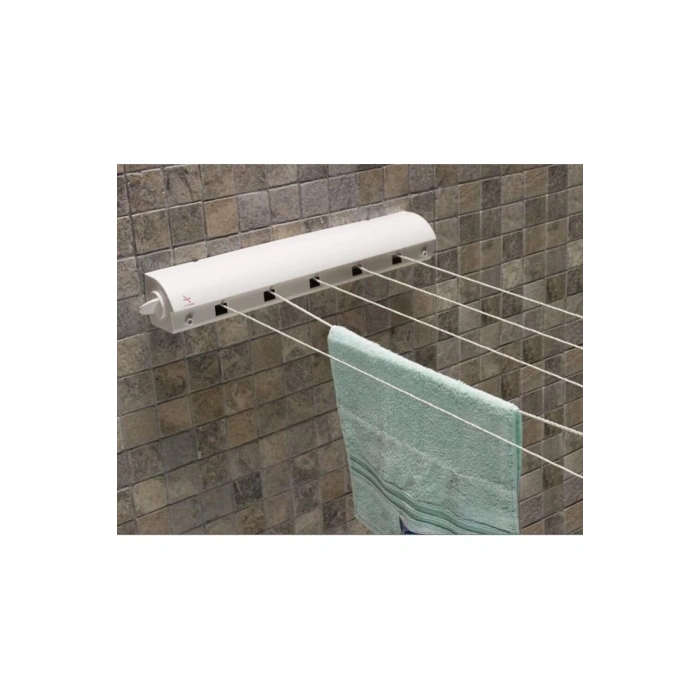 5 ipli, 4.2 Metre BEYAZ ÇEK AS, Otomatik Çamaşır Askısı, Açılır Kapanır Çamaşır Kurutmalık