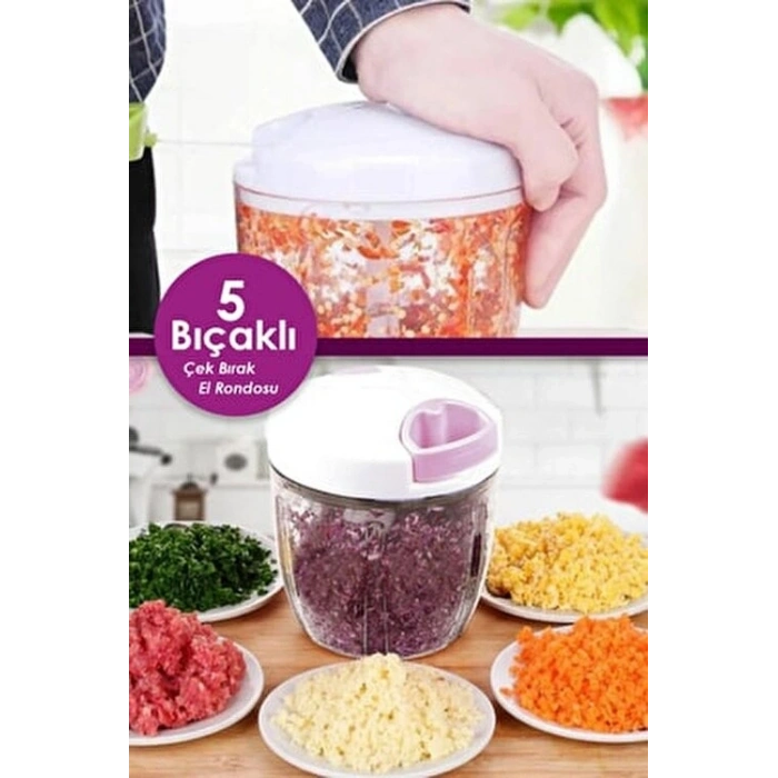 5 lı Ipli El Rondosu Pratik Sebze Doğrayıcı (5047)