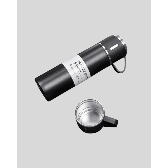 500 ml Paslanmaz Çelik Termos Seti – Sızdırmaz, Vakumlu, Isı Koruma Özellikli, Taşınabilir Termos