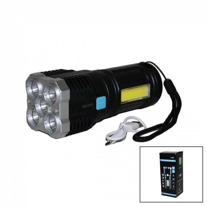 5IN1 + COB LED USB ŞARJLI EL FENERİ (5047)