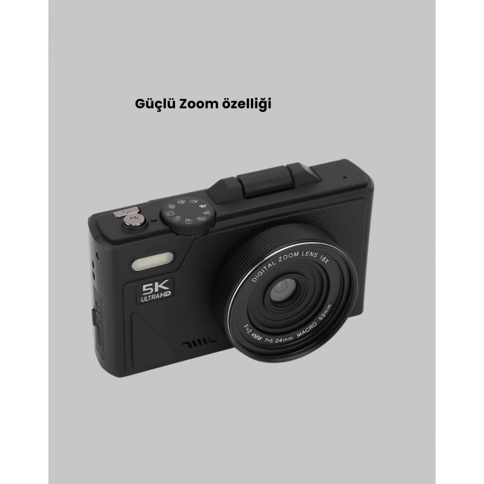 5K UHD Dijital Kamera 75MP Sensör 18x Zoom Stabilizasyonlu