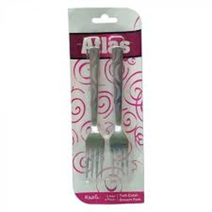 6 Parça  Metal Tatlı Çatalı Bx40