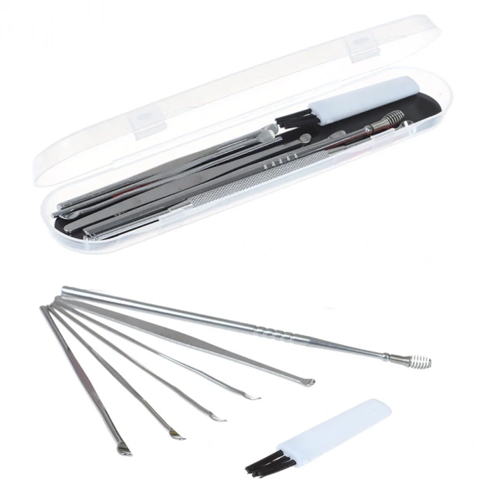 6 Parça Paslanmaz Çelik Kulak Balmumu Toplayıcı Çıkarıcı Temizleyici Bakımı Çubuk Seti (5047)