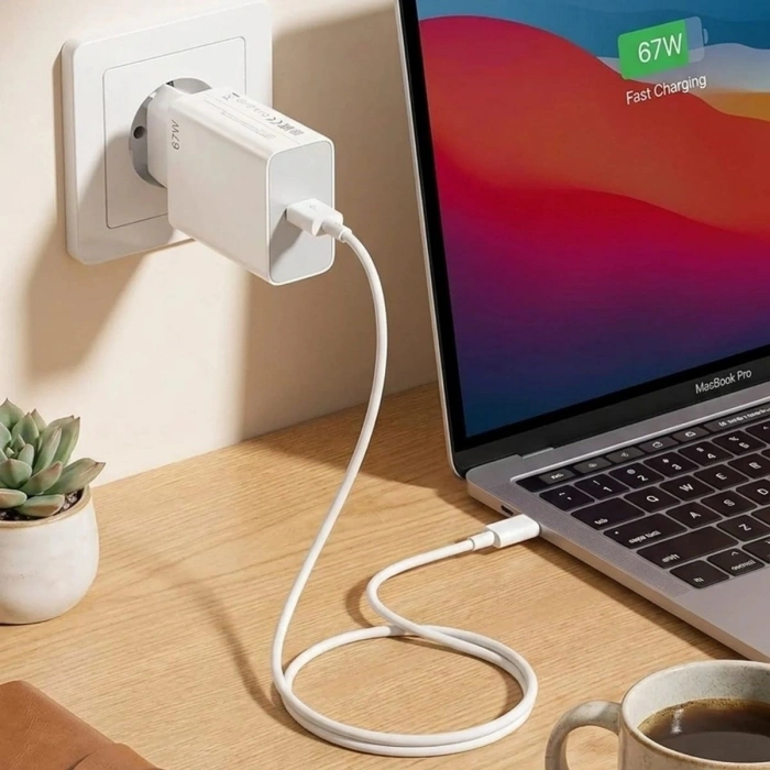 67W Hızlı Şarj Adaptörü USB to Type-C – PD Destekli, Akıllı Hızlı Şarj Başlığı, Güvenli Güç Adaptörü (5047)