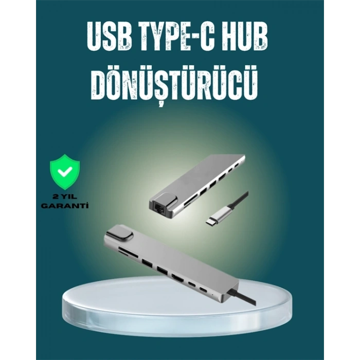 USB‑C Çoklu Bağlantı Merkezi – 5 Gbps, 100‑240 V, Sağlam Eloksal Tasarım