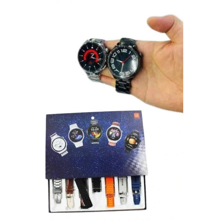 7 Kordonlu Akıllı Saat Siyah Kasa Dokunmatik Ekran Uyku ve Sağlık Takibi