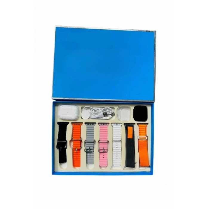 7 Kordonlu Unisex Akıllı Saat Çoklu Kordon Seçeneği Amoled Ekran