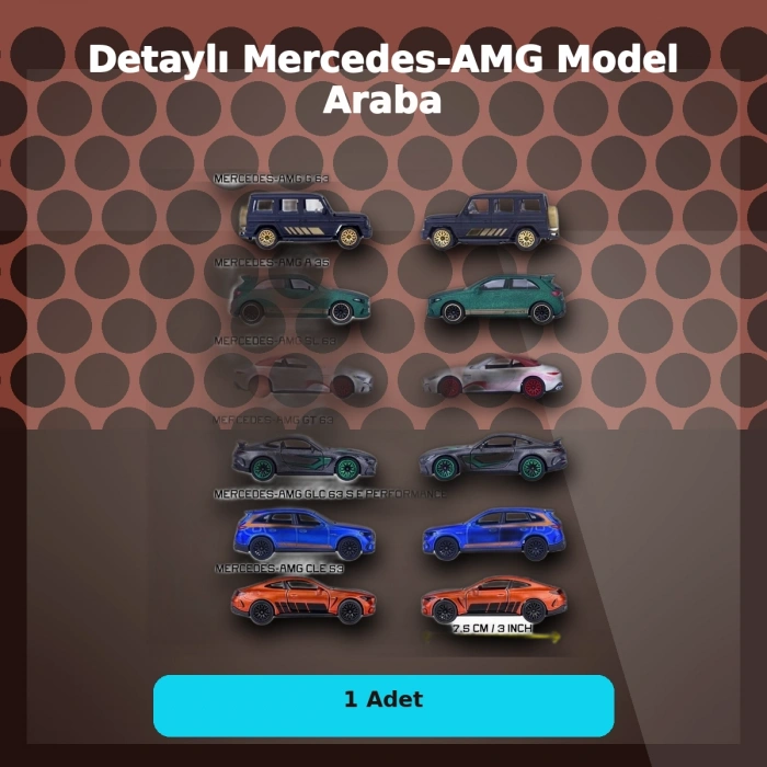 7,5 cm Mercedes-AMG Lüks Mini Oyuncak Araba – 1 Adet Seçimli Model, Resmi Lisanslı