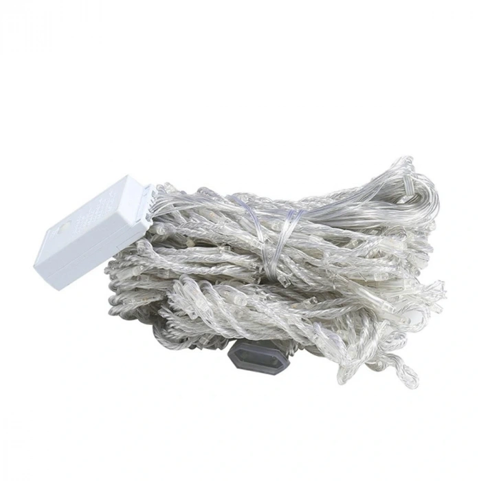 8 Fonksiyonlu 200 Led 10 Saçak Şerit Led 2x2 Perde İp Led (Gün Işığı) (5047)