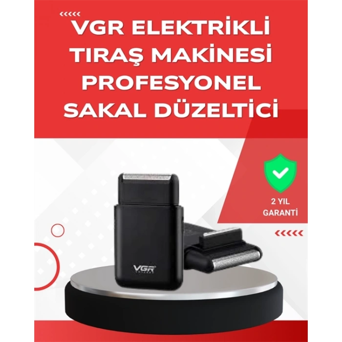 ABS Gövdeli Süper İnce Elektrikli Sakal Kesici – 45 dk Kablosuz Kullanım, Yanak Makası Dahil