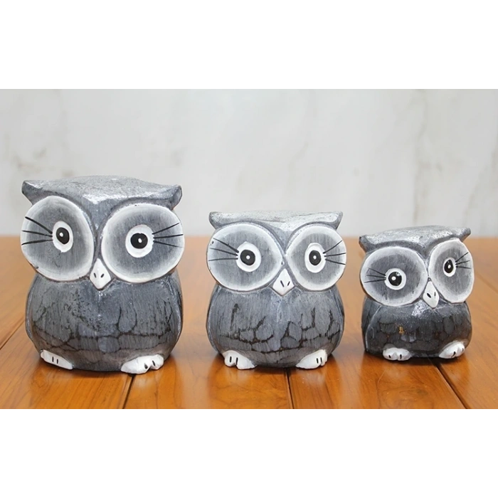 Ahşap 3lü Baykuş Seti Model 2