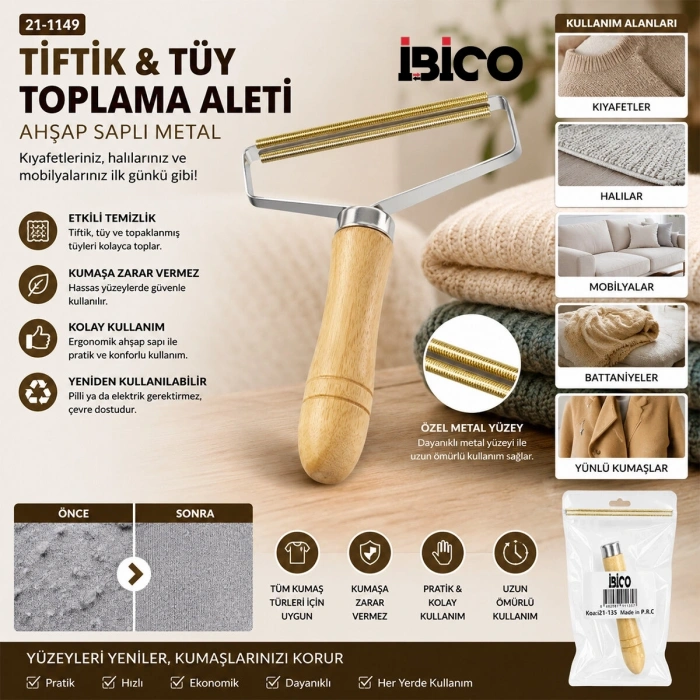 AHŞAP SAPLI METAL TİFTİK TÜY TOPLAMA (5047)