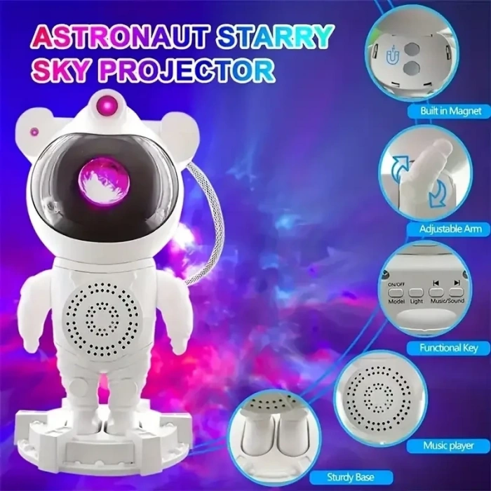 Akıllı Astronot Projeksiyon Gece Aydınlatma &amp; Bluetooth Hoparlör Bx40