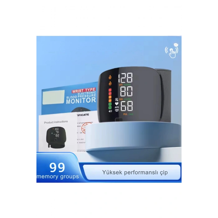 Akıllı Bilek Tipi Tansiyon Ölçer – Dokunmatik LCD, Dijital, Sesli ve Kolay Ölçüm