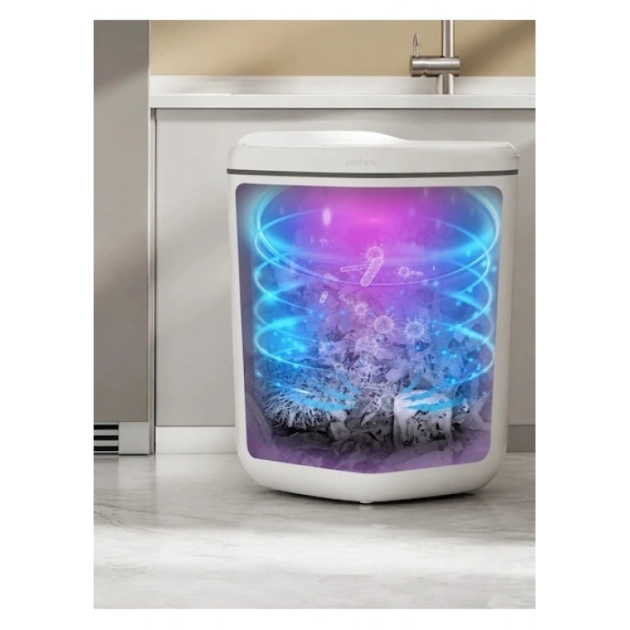 Akıllı Çöp Kovası Büyük Boy 20 Litre UV Işık Sensörlü Sessiz